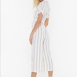 Nasty Gal white striped jumpsuit